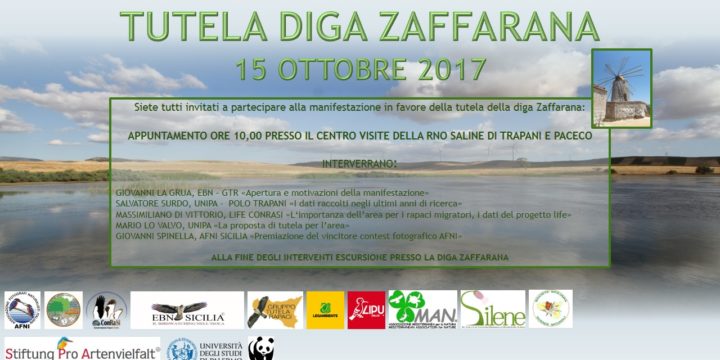 MANIFESTAZIONE PER LA TUTELA DELLA DIGA ZAFFARANA (TP) – DOMENICA 15 OTTOBRE 2017