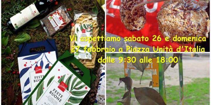 26 e 27 febbraio 2022 Piazza Unità d’Italia: Banchetto Lipu con prodotti Bio, eco-mangiatoie e raccolta fondi